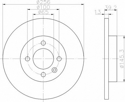 HELLA PAGID 8dd355101641 -  Тормозной диск